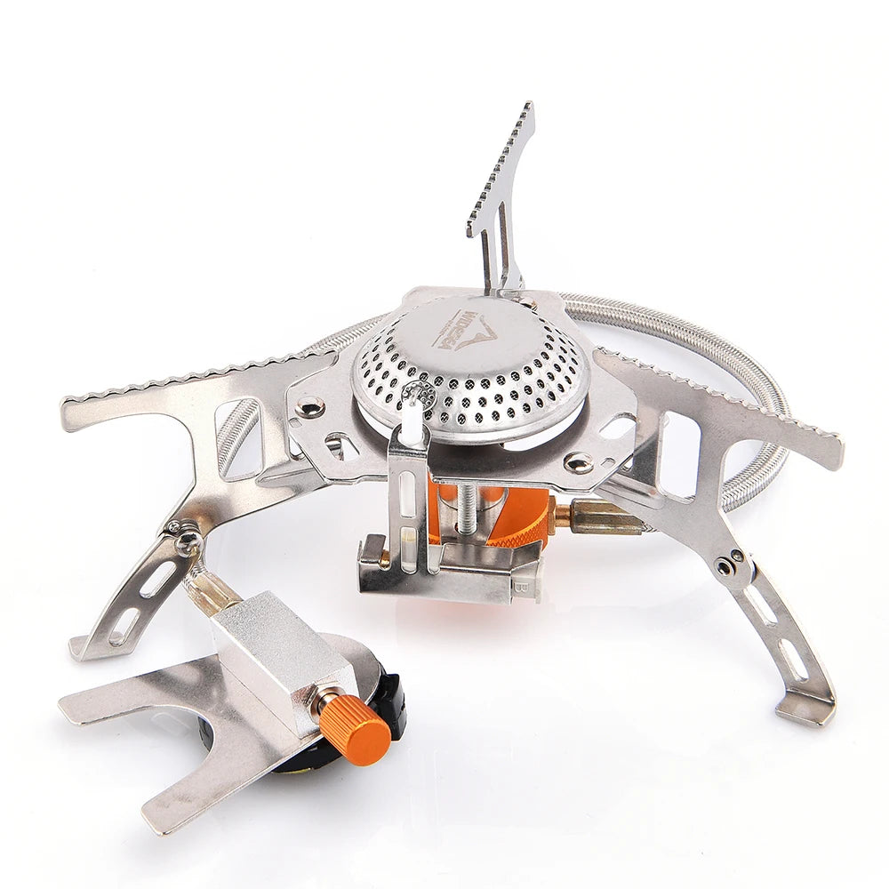 Portable camping stove on a white background