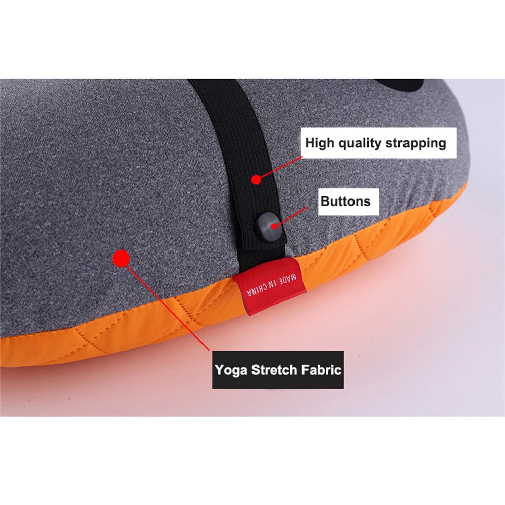 Yoga mat with labeled features on a white background