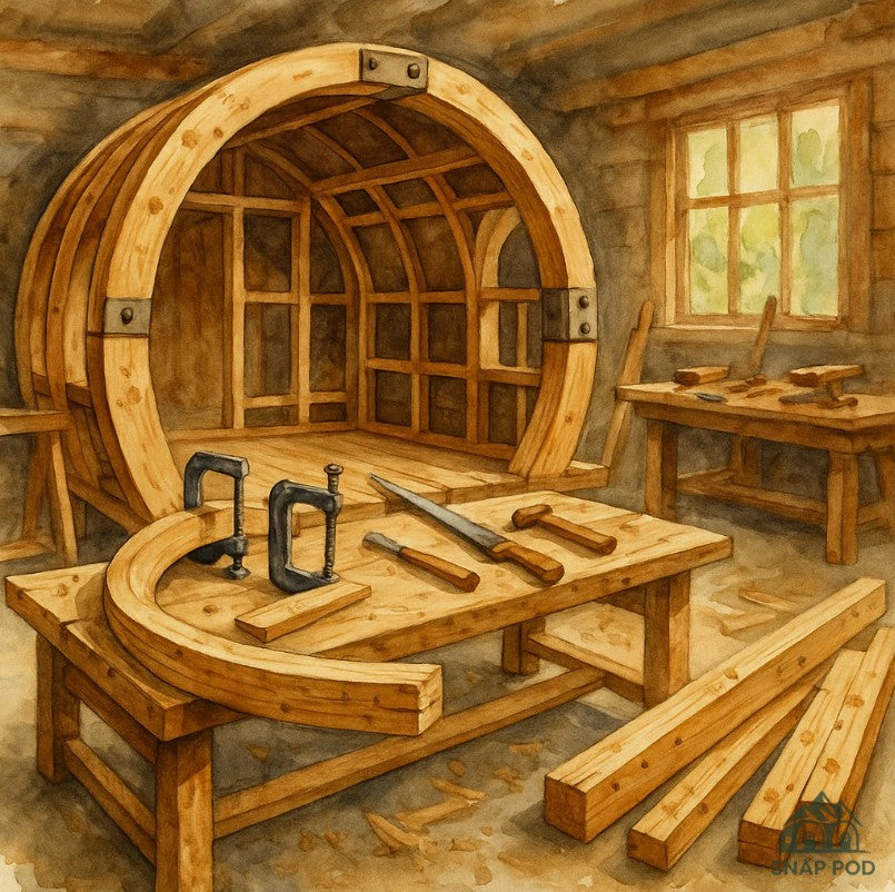 learn about new camping pods under construction here