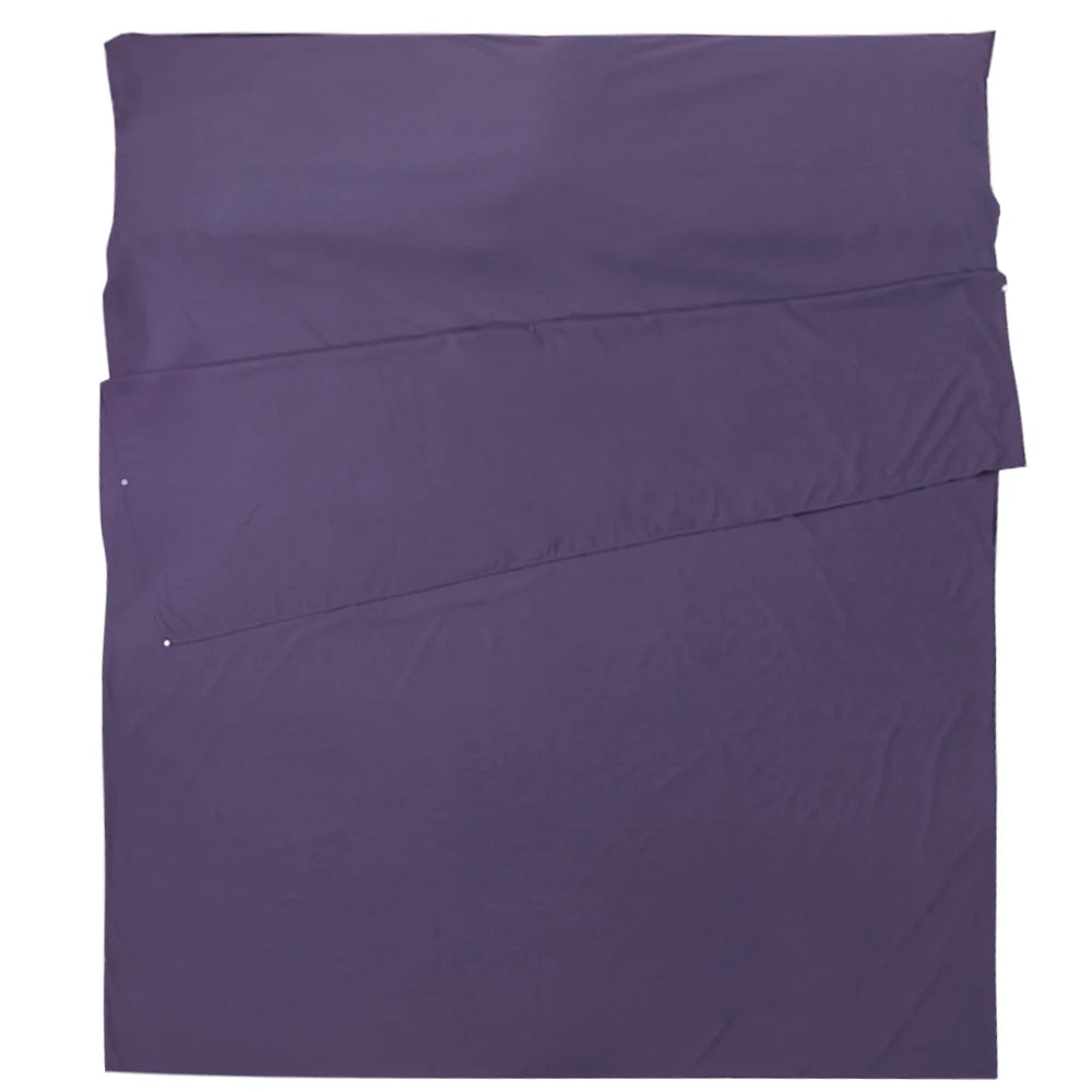 Purple bed sheet set on a white background