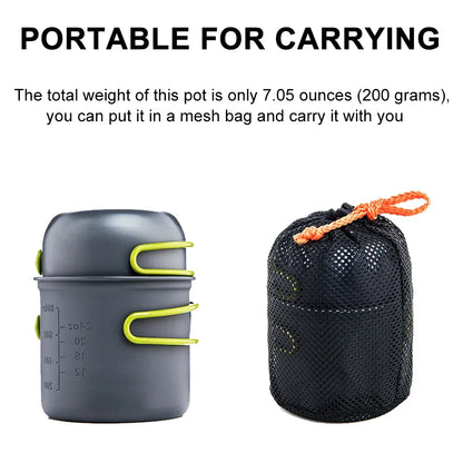 Portable pot with mesh bag on a white background
