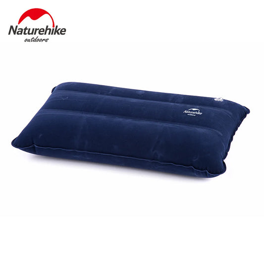 Navy inflatable pillow with Naturehike logo on a white background