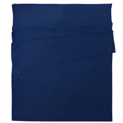 Navy blue bed sheets on a white background
